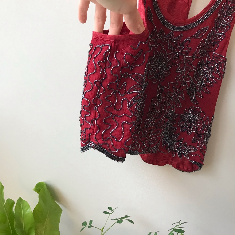 Red Beaded Top - Picture 7 of 8